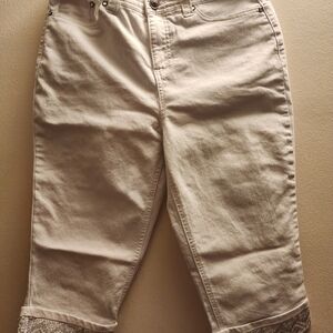Christopher & Banks Cream Ankle Cropped Jeans